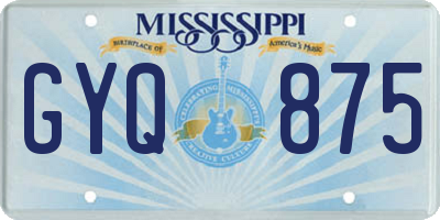 MS license plate GYQ875