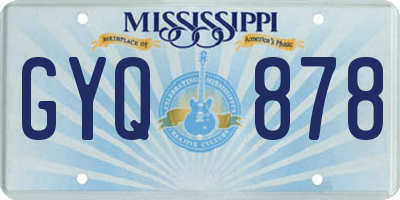 MS license plate GYQ878