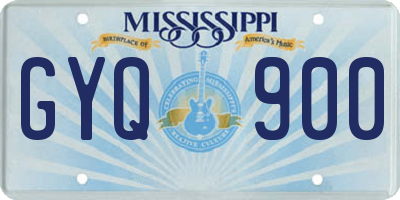 MS license plate GYQ900