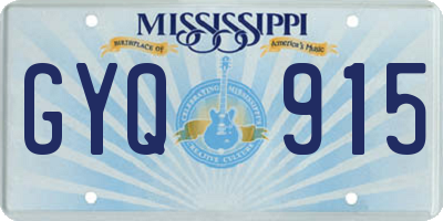 MS license plate GYQ915