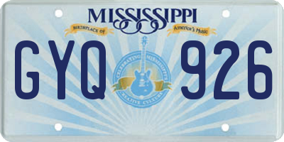 MS license plate GYQ926