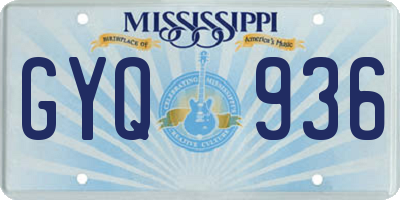 MS license plate GYQ936