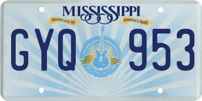 MS license plate GYQ953