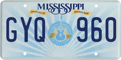 MS license plate GYQ960