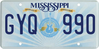 MS license plate GYQ990