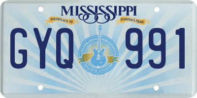 MS license plate GYQ991
