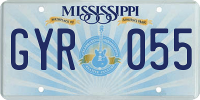 MS license plate GYR055