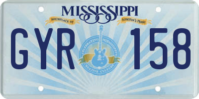 MS license plate GYR158