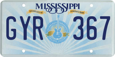 MS license plate GYR367