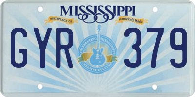 MS license plate GYR379