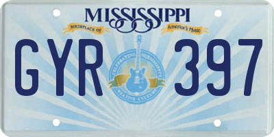 MS license plate GYR397