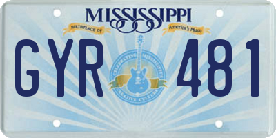 MS license plate GYR481