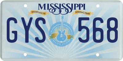 MS license plate GYS568