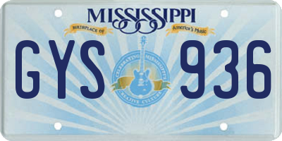 MS license plate GYS936