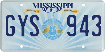 MS license plate GYS943