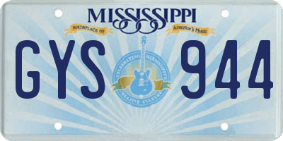 MS license plate GYS944