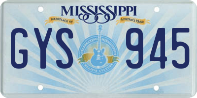 MS license plate GYS945