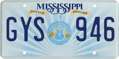 MS license plate GYS946