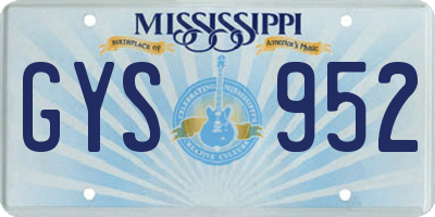 MS license plate GYS952