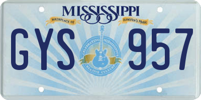 MS license plate GYS957