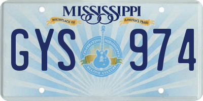 MS license plate GYS974