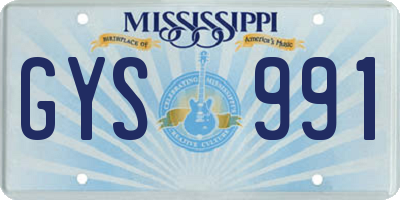 MS license plate GYS991