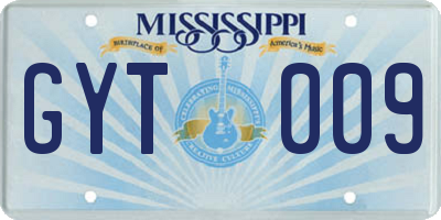 MS license plate GYT009