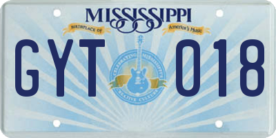 MS license plate GYT018