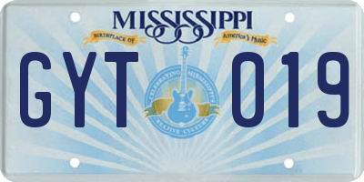 MS license plate GYT019