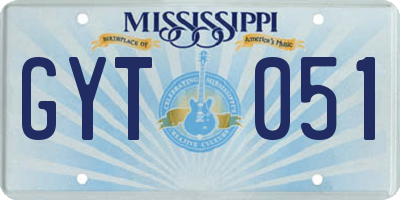 MS license plate GYT051