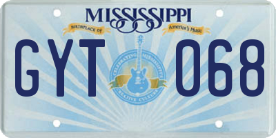 MS license plate GYT068