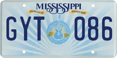 MS license plate GYT086