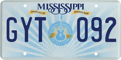 MS license plate GYT092
