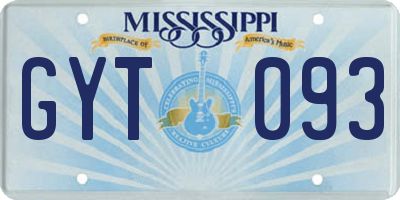 MS license plate GYT093