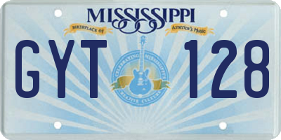 MS license plate GYT128
