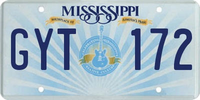 MS license plate GYT172