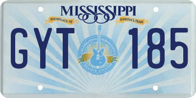MS license plate GYT185
