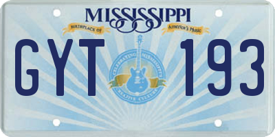 MS license plate GYT193