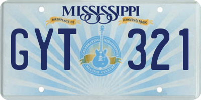 MS license plate GYT321