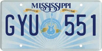 MS license plate GYU551