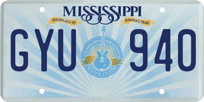 MS license plate GYU940