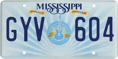 MS license plate GYV604