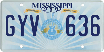 MS license plate GYV636