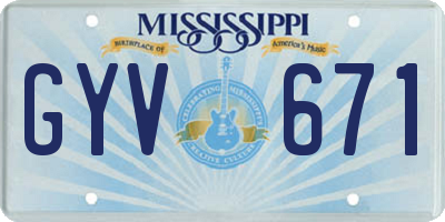 MS license plate GYV671