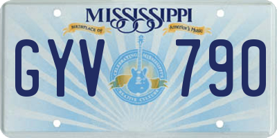 MS license plate GYV790