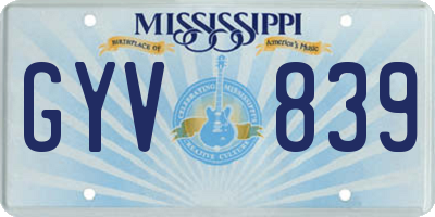 MS license plate GYV839