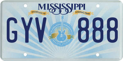 MS license plate GYV888