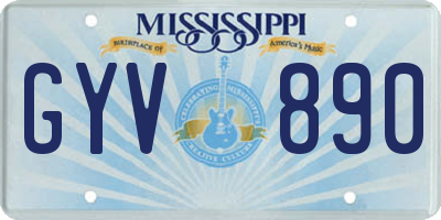 MS license plate GYV890