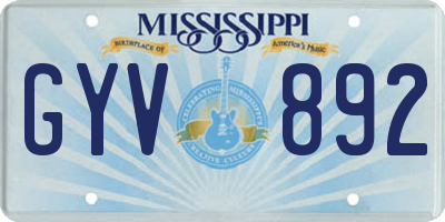 MS license plate GYV892