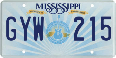 MS license plate GYW215